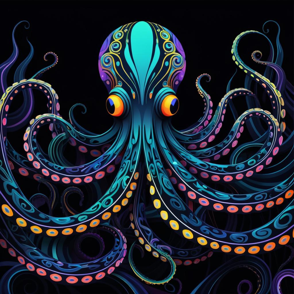 Surreal Octopus Tentacles Art Design