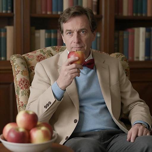 Distinguished Man in a Cozy Library