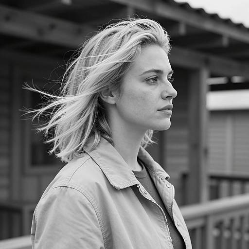 Profile of a Blonde Woman in Nature
