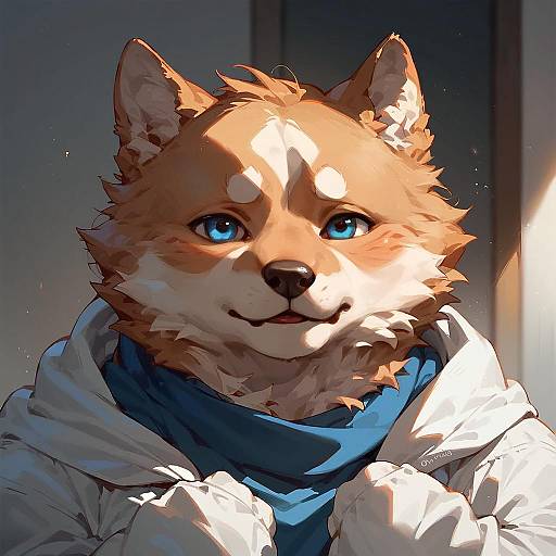 Half Body Pixel Art Shiba Inu