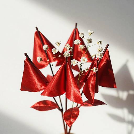 Red Flag Bouquet with Baby's Breath