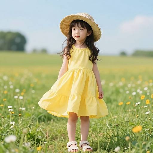 Young Girl in Sunny Meadow