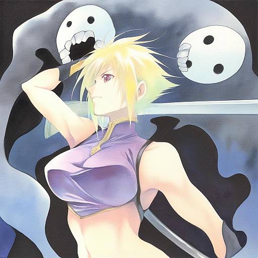 Illustration of Arakune, blazblue in the style of Agahari