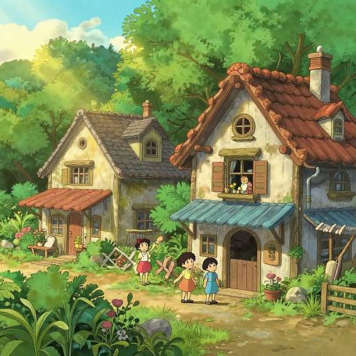 Cozy Ghibli-Style Magical Village
