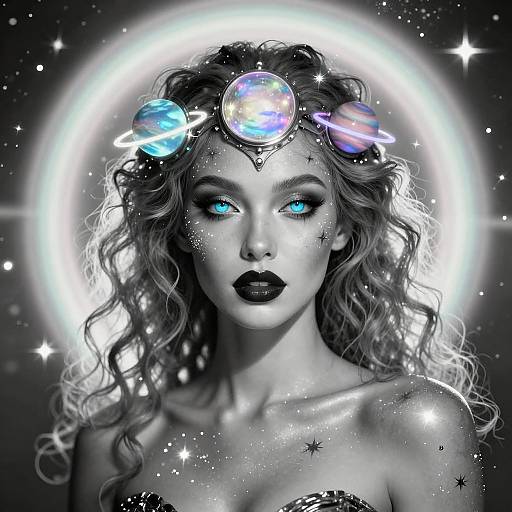 Futuristic Alien Portrait with Cosmic Glow