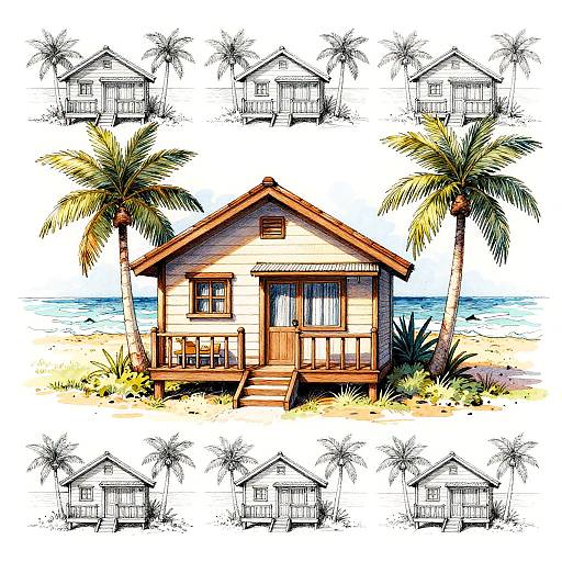 Beach House Architectural Sketch Tutorial