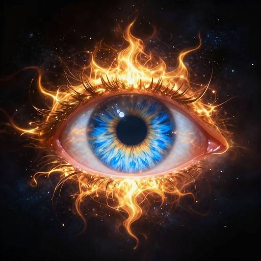 Fiery Eye with Blue Pupil