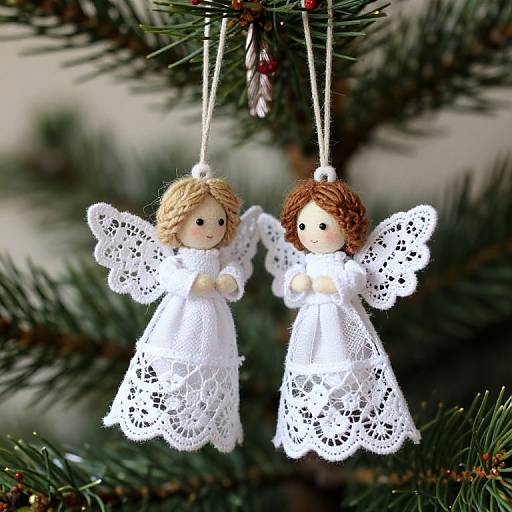 Handmade White Lace Angel Ornament