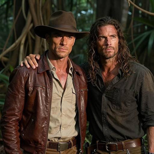 Two Men in Jungle Setting