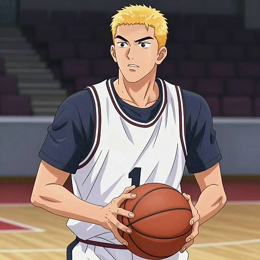 Blond Anime Basketball Player Focused