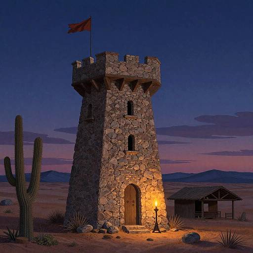 Medieval Stone Watchtower Illustration