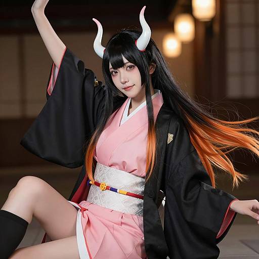 Vibrant Cosplay Portrait of Asian Woman