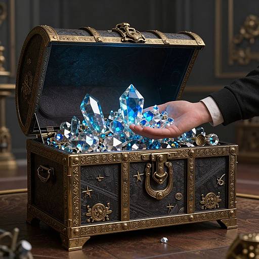 Pepe with Blue Crystals and Loot