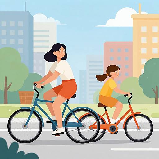 Vibrant Urban Cyclists Vector Illustration