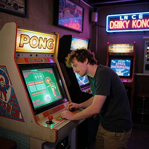 1980s Retro Arcade Booth Scene