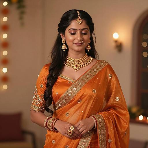 Elegant Indo-Western Diwali Fashion Portrait