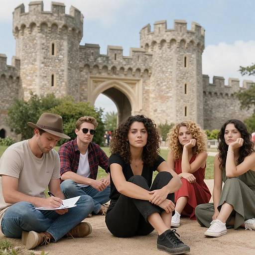Casual Group Portrait at Medieval Castle