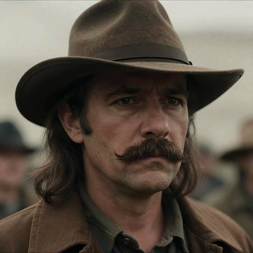 Man with Wide-Brimmed Hat and Mustache