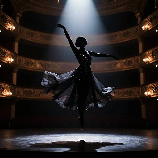 Starry Silhouette Dancer Portrait