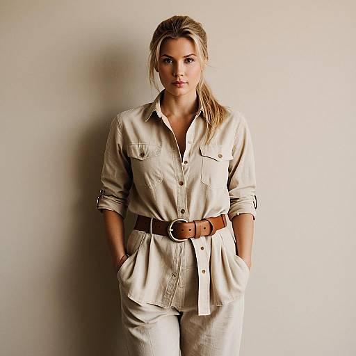 Casual Minimalist Portrait of Blonde Woman