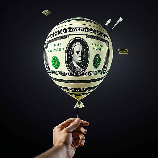 Dollar Bill Balloon About to Pop