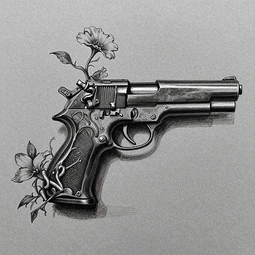 Surreal Charcoal Gun Morphing Art