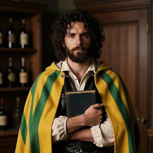 Rugged Man in a Rustic Setting