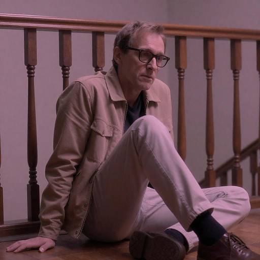 Middle-Aged Man in Dimly Lit Room