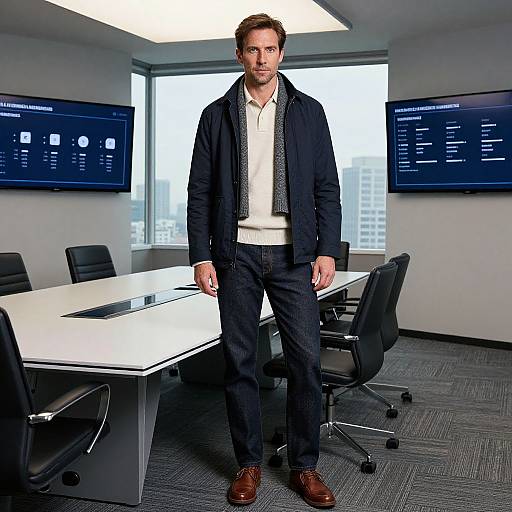 Confident Man in Stylish Business Attire