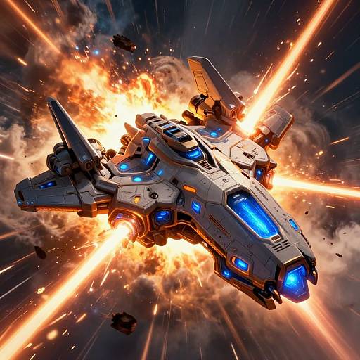 Futuristic StarCraft II Space Battle