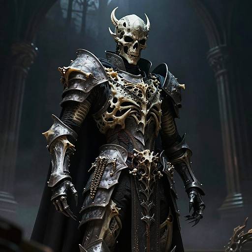 Bone-Armored Spirit Knight in Dense Fog