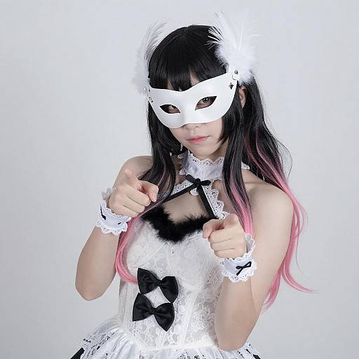 Portrait of Person in White Lace Dress