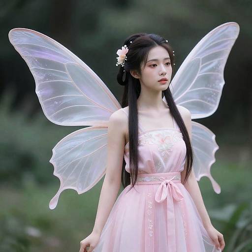 Realistic Photo of Soft Pink Fairy