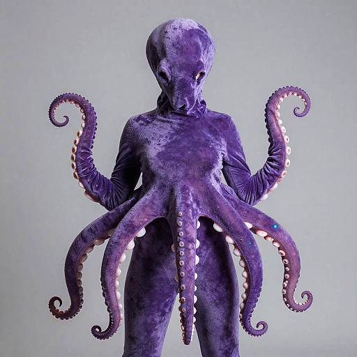 Woman in Purple Octopus Costume