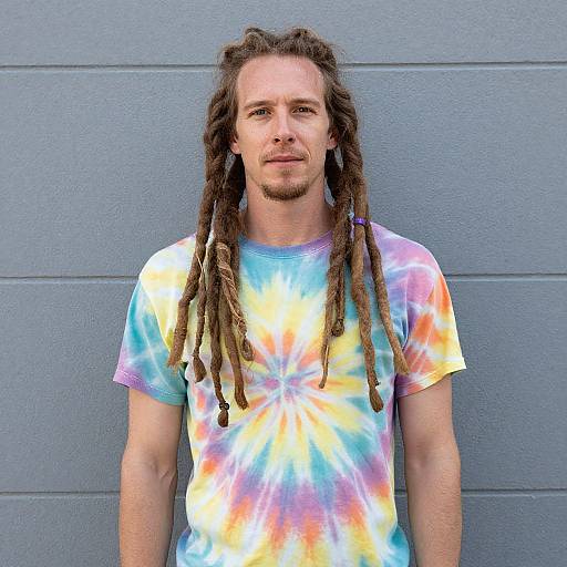Tie Dye Hippie Man with Dreadlocks