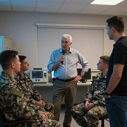 Men in a Dimly Lit Control Room