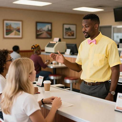 Vibrant Diner Scene with Diverse Guests