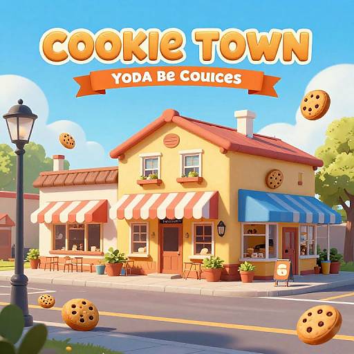 Whimsical Cookie Town Scene