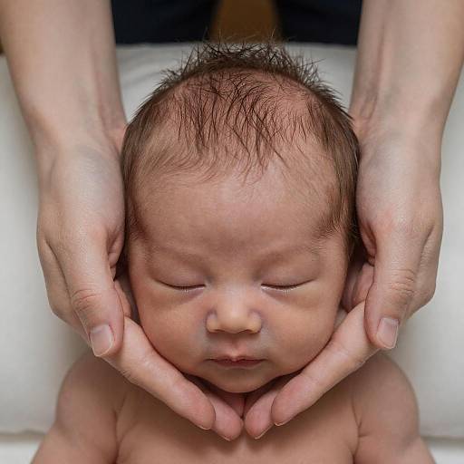 Tender Close-Up of Newborn Baby's Head
