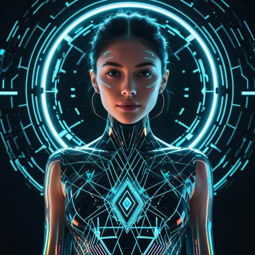 Futuristic Woman with Glossy Tattoos