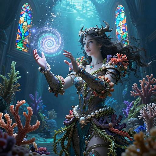 Sorceress of the Bioluminescent Sunken Cathedral