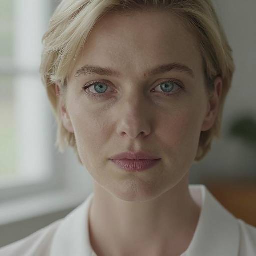 Close-Up Portrait of Woman with Blonde Hair