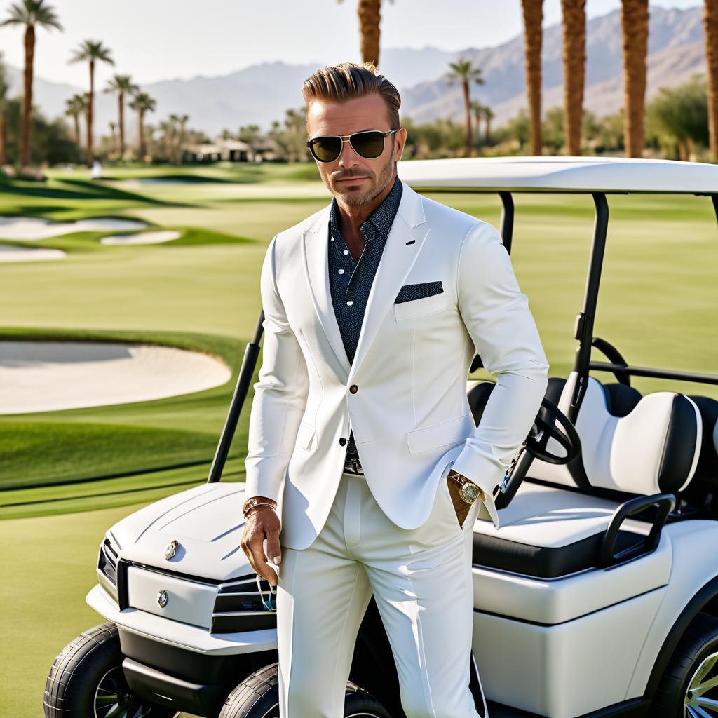 Stylish Middle-Aged Man at Golf Course