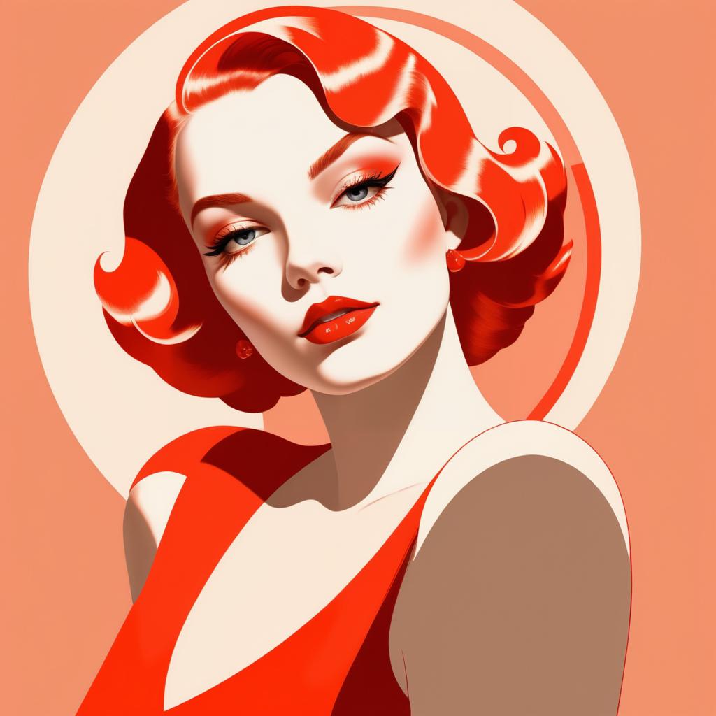 Glamorous Art Deco Minimalist Portrait