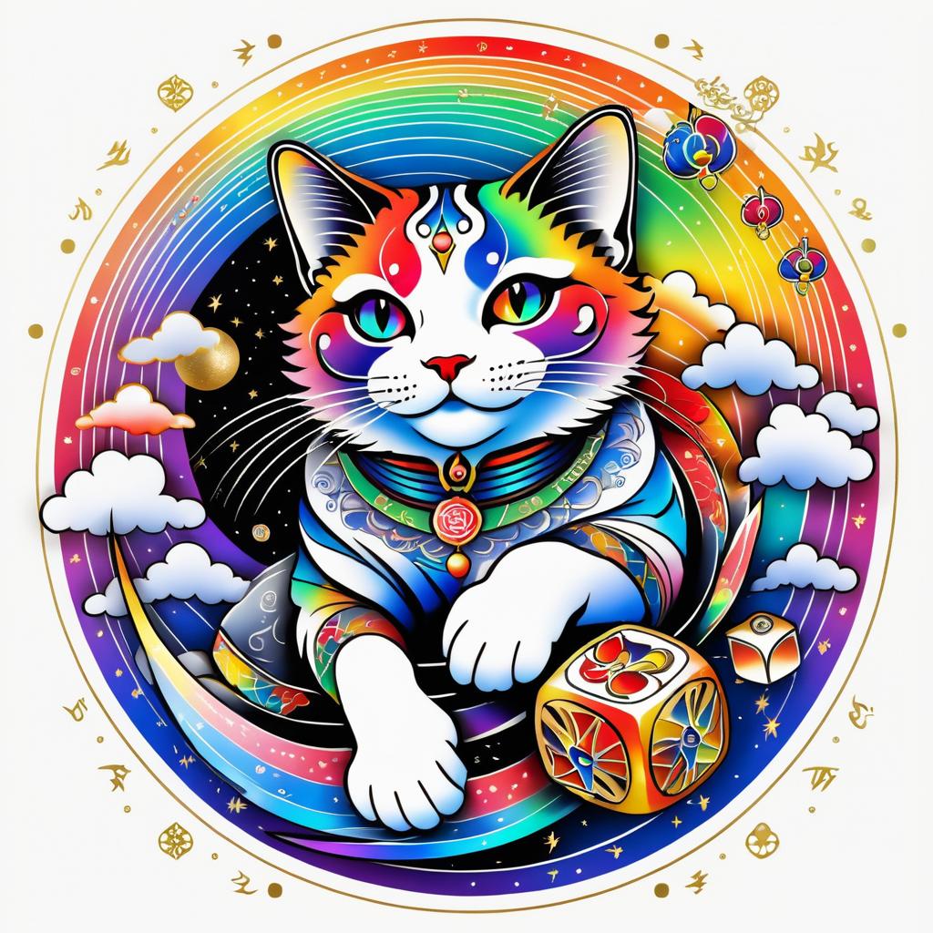 Cunning Cat Spaceship Tattoo Design