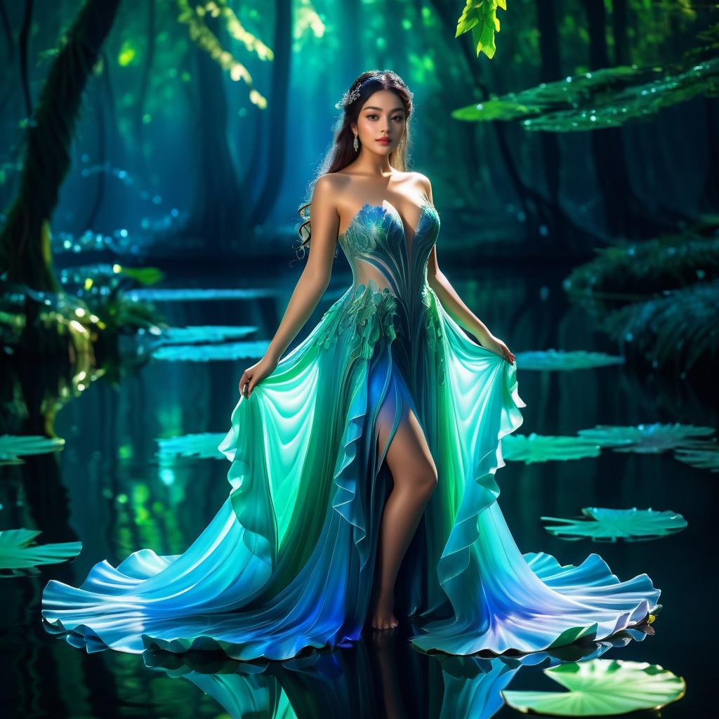 Enchanting Water Nymph in Whimsical Forest