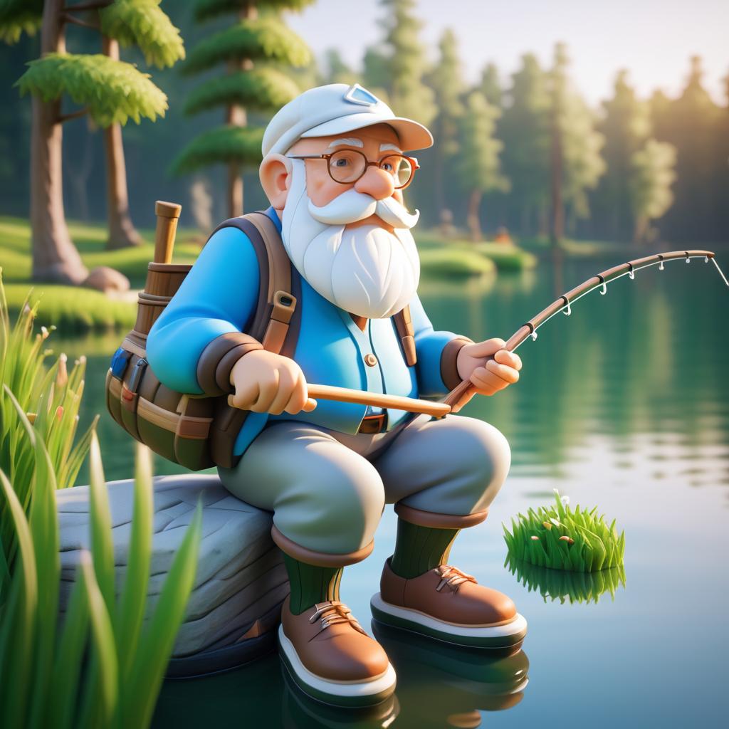 Elderly Fisherman: A 3D Cartoon Adventure