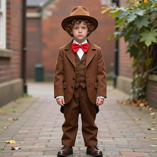Boy in Victorian Tiny Tim Costume