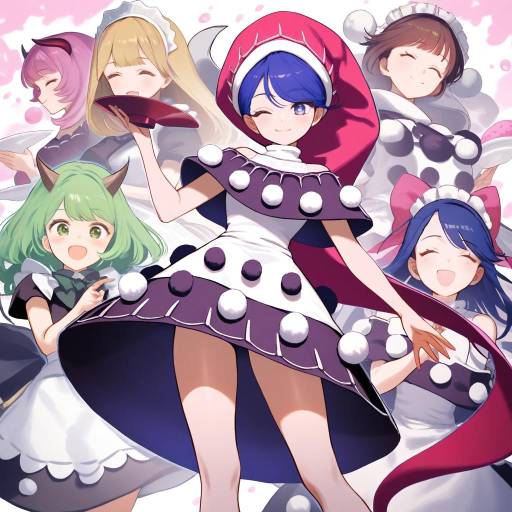 Charming Dotty Girls with Colorful Styles