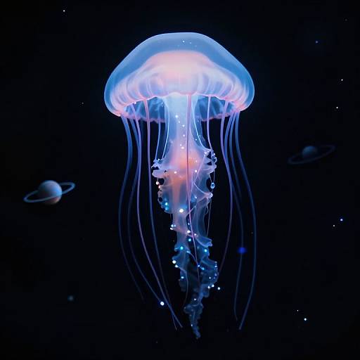 Colossal Jellyfish Floating in Space